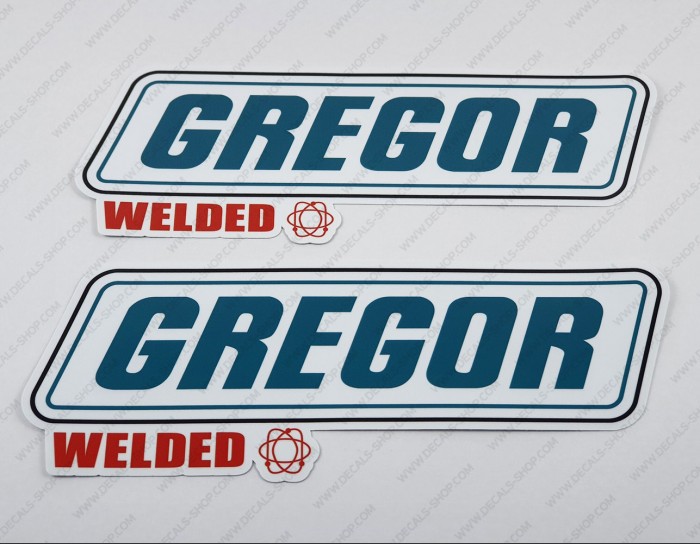Gregor Boat Logo V2 Decals Set of 2 x 12"